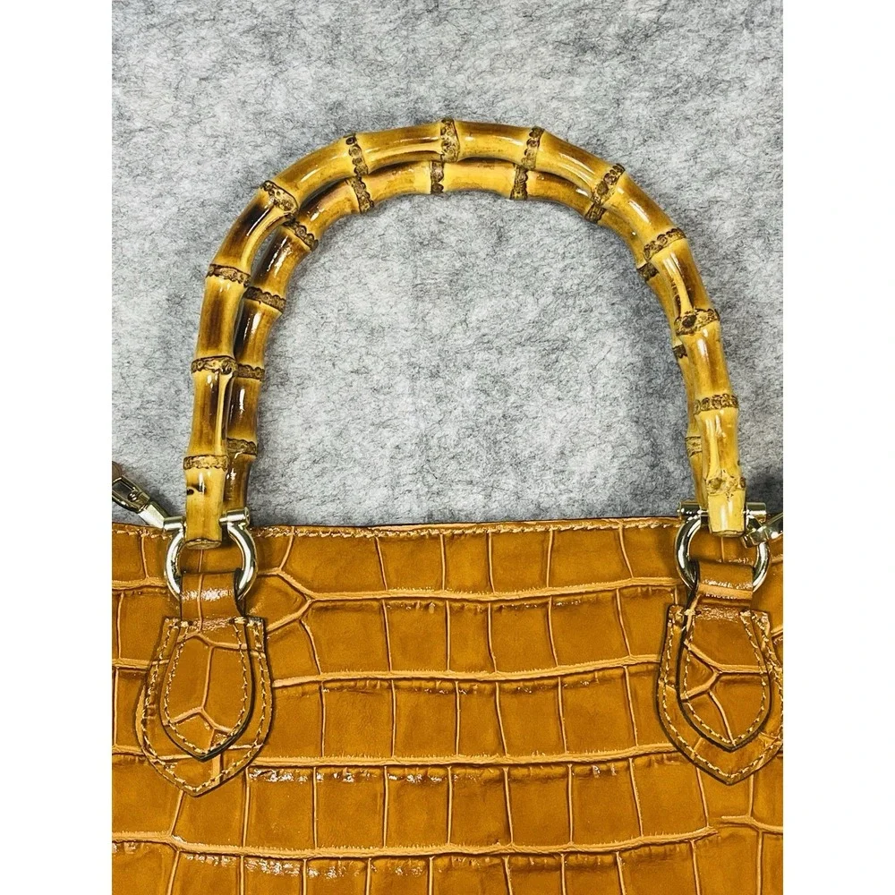 PRATESI FIRENZE| Bamboo Leather Handbag (!well kept)